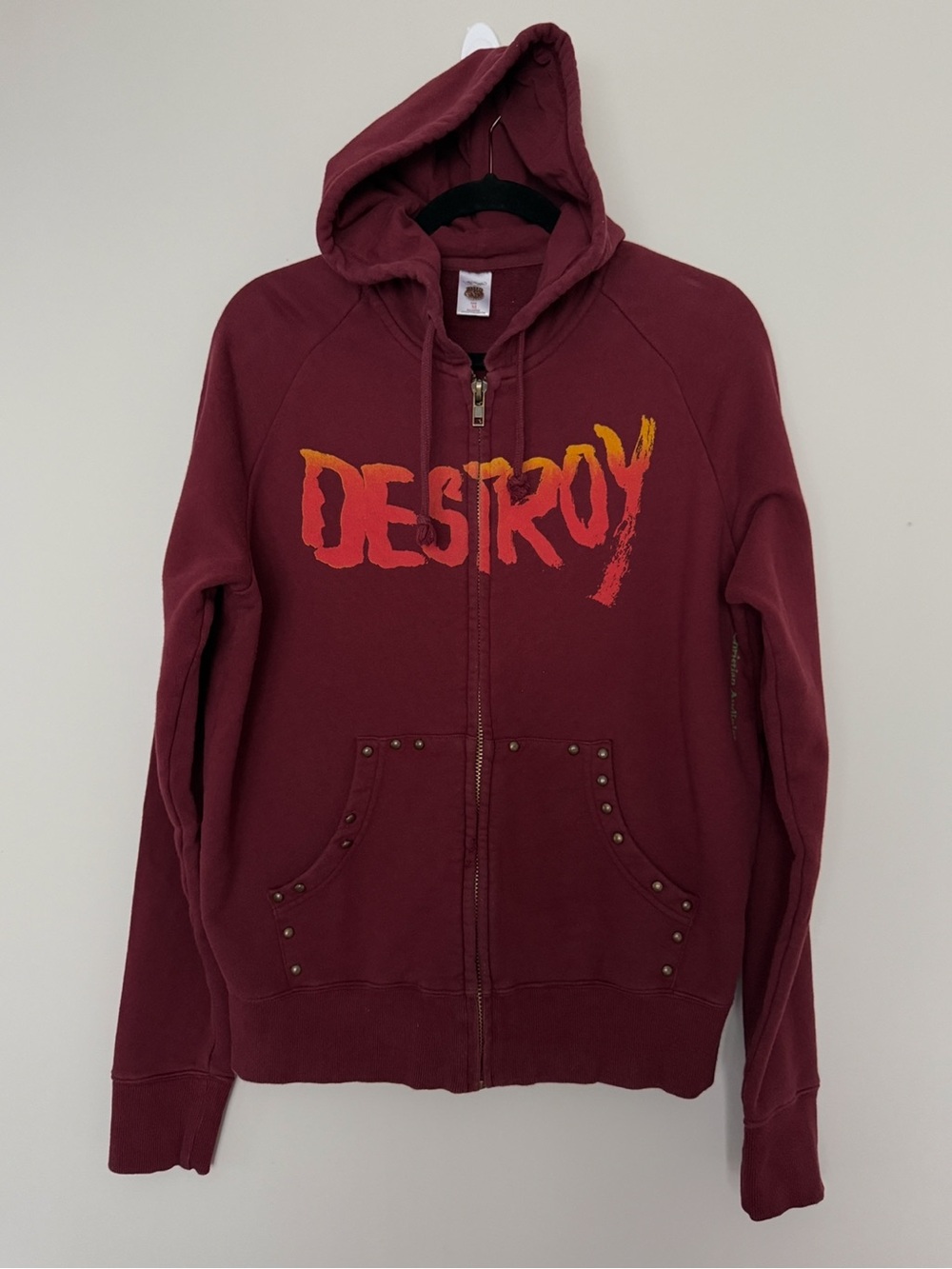 Christian Audigier Ed Hardy “Punks Not Dead Hooded Sweatshirt Size M “READ” - Picture 2 of 14